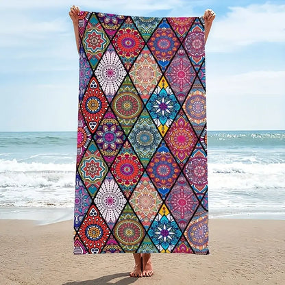 Quick-drying beach towel  - Mandala Print