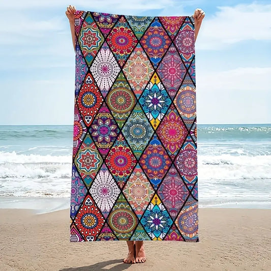 Quick-drying beach towel  - Mandala Print