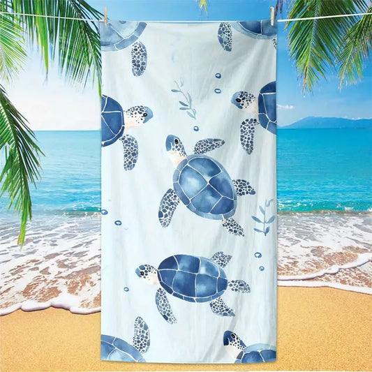 Quick-drying beach towel  -  Turtle print